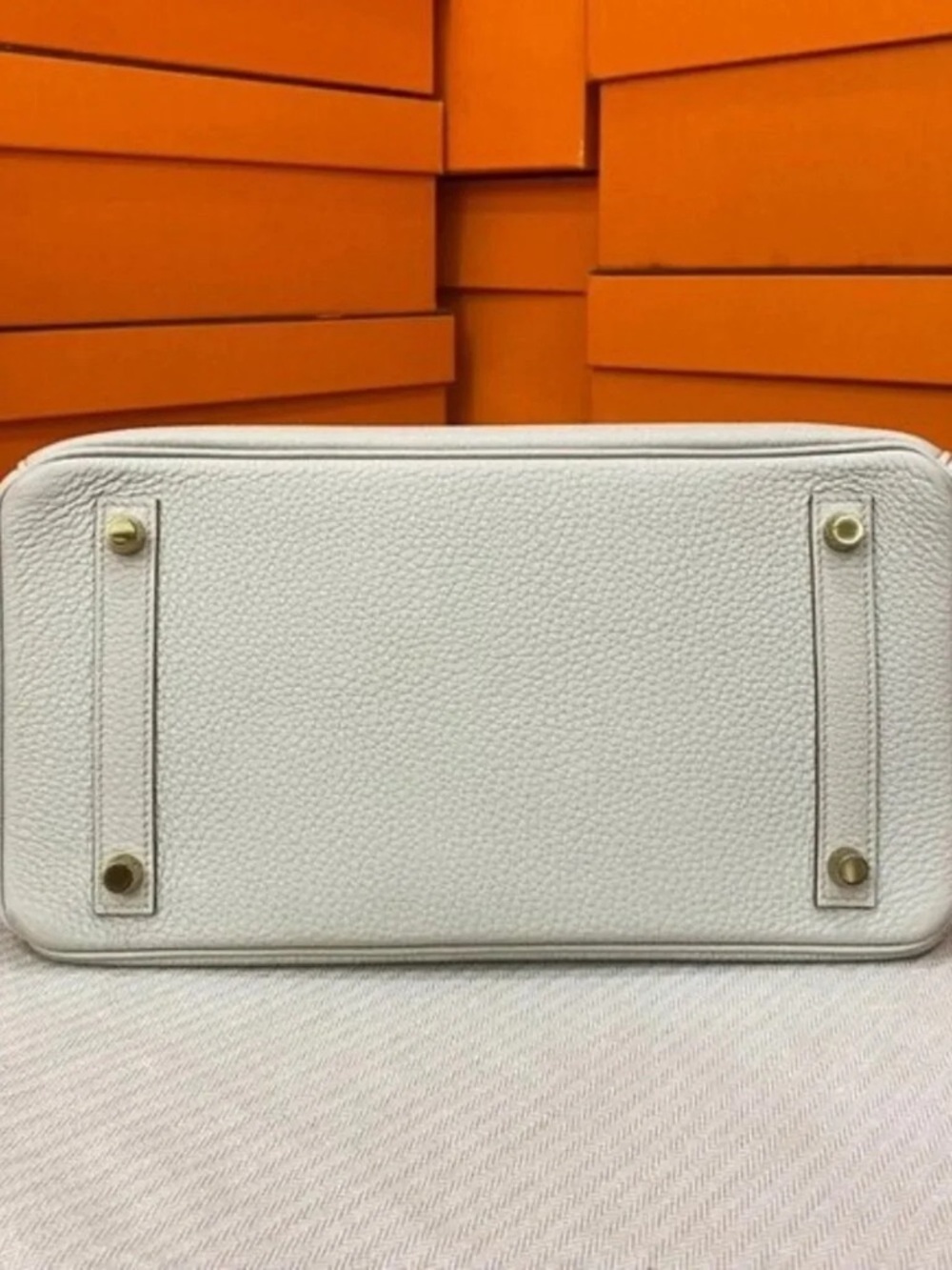 Hermès Cream Structured Leather Satchel - Elegant Everyday Carry - Picture 4 of 5